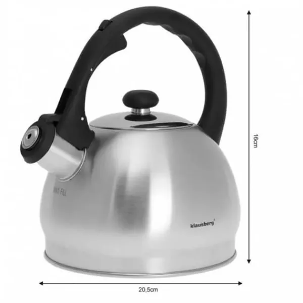 Elkedel>KLAUSBERG KEDEL 1,8L MED FLØJTE KB-7042