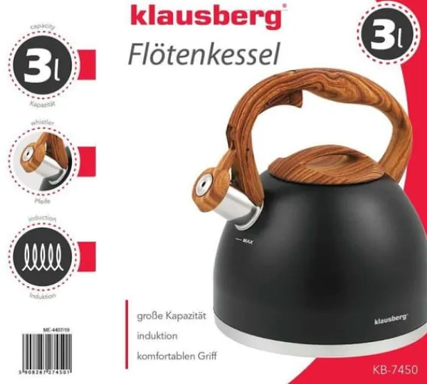 Elkedel>KLAUSBERG KEDEL MED FLØJTE 3L KB-7450