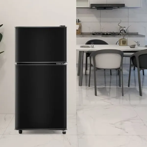Kombineret Køle- & Fryseskab>Køle-/fryseskab Kombi, 86,8 cm, 60L køleskab, 22L fryser, 102 kWh/år, Sort, Energiklasse E