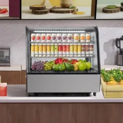 Kølemontre Bageri Display Køleskab 4,2 cu ft/115L, 2-niveau, energibesparende, elegant design til professionelt brug. Online