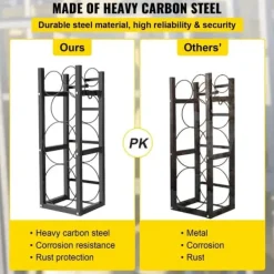 Kølesystemstativ til cylinder: 2-30 lb og plads til 3 små flasker. Perfekt til effektiv opbevaring! Discount