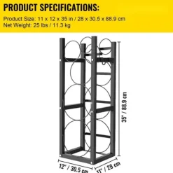 Kølesystemstativ til cylinder: 2-30 lb og plads til 3 små flasker. Perfekt til effektiv opbevaring! Discount