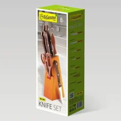 Knivsæt, komplet sæt af 8 stykker på stativ med stativ MAESTRO MR-1406 Clearance