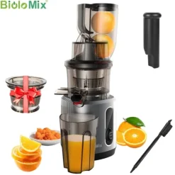 Koldpresset juicer, 75mm fødekasse, Kraftfuld 200W motor, HH-916I, EU Discount