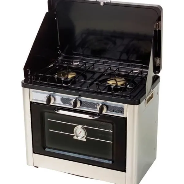 Kombinerad ugn/spis med 2 campingbrännare - INCASA - 016463 Clearance