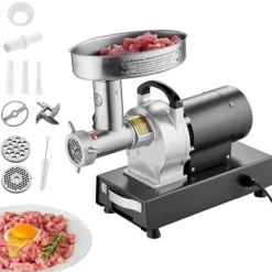 Madkværne & Kødhakker>Kommerciel elektrisk kødkværn 6 Lbs/Min, Pølsestopper, kraftfuld køkkenapparat, hurtig og effektiv hakning.