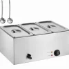 Madopvarmere>Kommerciel Elektrisk Madvarmer 3-Pande Bordplade Buffet 16,5L Bain Marie, Hold Mad Varm, Ideel til Catering og Fest