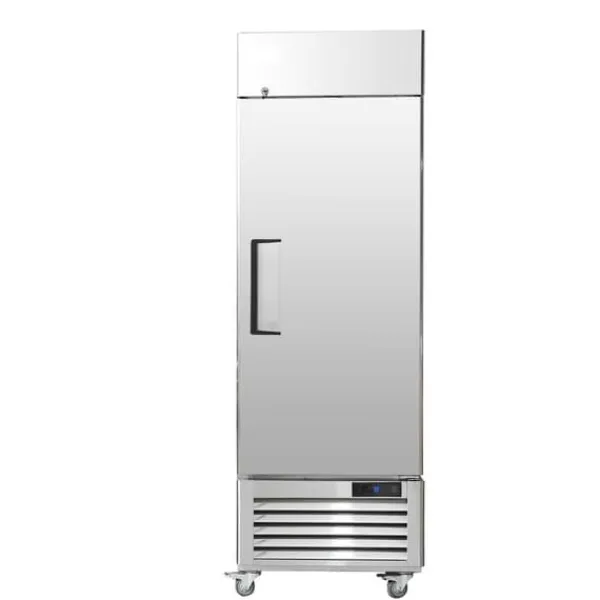 Kommerciel fryser 20,12 Cu.ft, opretstående enkeltdør, automatisk afrimning, rustfrit stål, Reach-in fryser med 3 hylder Outlet