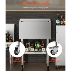 Kommerciel Isbeholder 61,6 L, Iskiste på hjul, Med Bundopbevaringsbakke Outlet