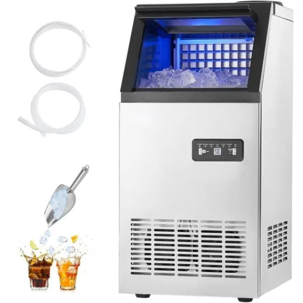 Isproducenter>Kommerciel Ismaskine, Fritstående Skabsmaskine, 110lbs/24H, 36 Isterninger Produktion