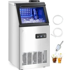 Kommerciel Ismaskine, Fritstående Kabinetmaskine, 120lbs/24H, Producerer 36 Isterninger Online