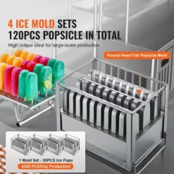 Kommerciel Is-sandwich Maskine 4 Form Sæt - 120 STK Is-Pops Fremstillingsmaskine Clearance