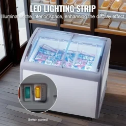 Kommerciel is-udstillingsskab 264 L, Gelato Dyppefryseskab, høj kapacitet, energieffektiv, robust konstruktion New