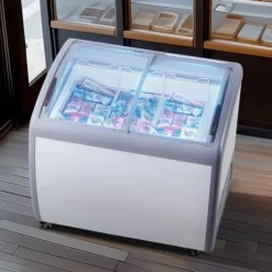 Kommerciel is-udstillingsskab 264 L, Gelato Dyppefryseskab, høj kapacitet, energieffektiv, robust konstruktion New