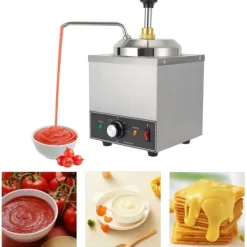 Kommerciel saucedispenser - Elektrisk enkelpumpe - Opvarmet - 2 L kapacitet - 650 W - 220 V/50 Hz - 201 rustfrit stål - Sølv Discount
