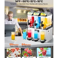 Kommerciel Slushmaskine, 15Lx3 Tank, Margarita Smoothie Frosne Drikkemaskine, høj kapacitet, stabil ydelse Outlet