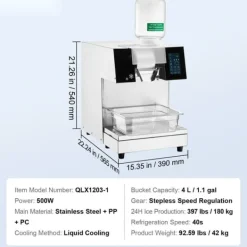 Kommerciel snefnug-ismaskine 397LBS/24H, rustfrit stål, høj kapacitet, ideel til caféer og restauranter. Sale