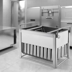 Kommercielle ispindeforme 40 stk, rund hoved dobbelt slids, rustfrit stål ispinde, ismagerformholder, holdbare ismagerforme Clearance