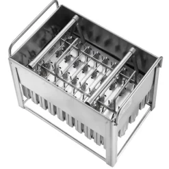 Kommercielle ispindeforme 40 stk, rund hoved dobbelt slids, rustfrit stål ispinde, ismagerformholder, holdbare ismagerforme Clearance