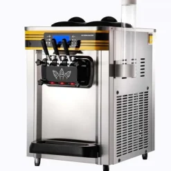 Kommersiel ismaskine, 22-30L/H, 2350W, 2x6L hopper, LCD-panel, fremragende til restaurant og snackbar, sølvfinish. Outlet