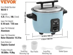 Madlavningsmaskiner>Kommersiel Ris Cooker, Non-Stick Aluminium Gryde, 10L Kapacitet,10L
