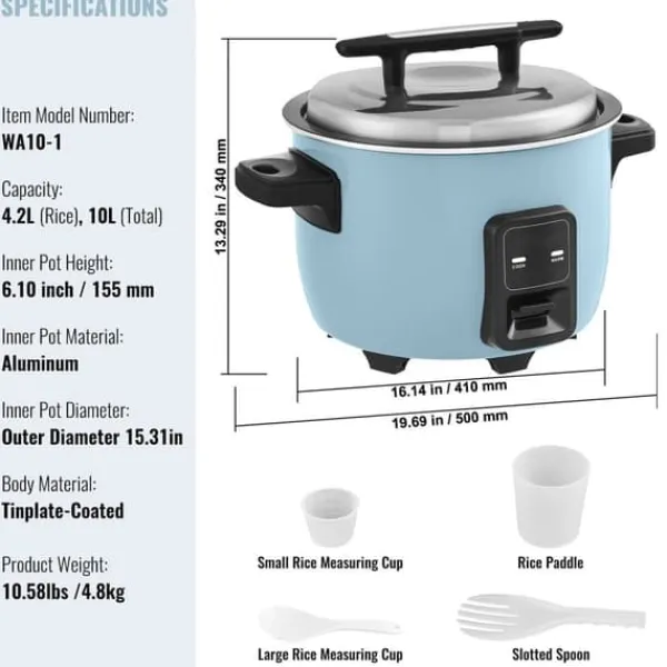 Madlavningsmaskiner>Kommersiel riskoger 60-kopper, non-stick gryde 13L, 24 timers hold varm, restaurant udstyr