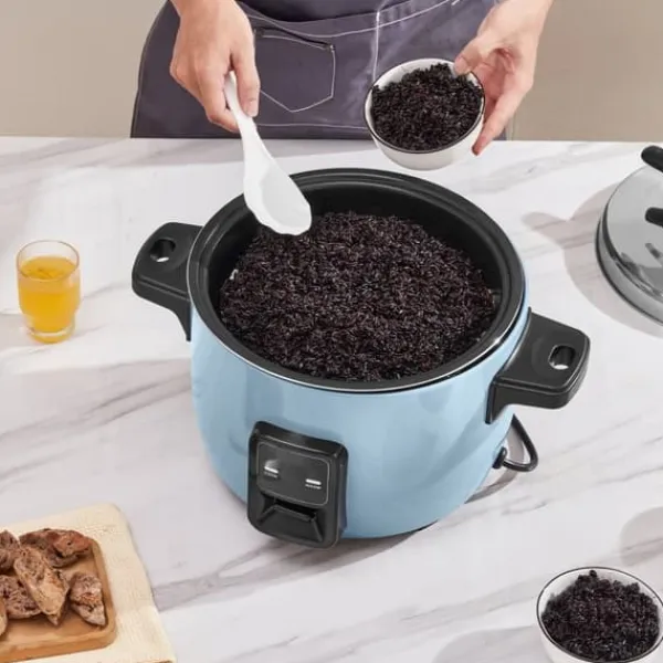 Madlavningsmaskiner>Kommersiel riskoger 60-kopper, non-stick gryde 13L, 24 timers hold varm, restaurant udstyr