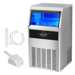Kommersiell ismaskine med fritstående kabinet, producerer 100 lbs isterninger på 24 timer - 50 stk. delikat og effektiv. Hot
