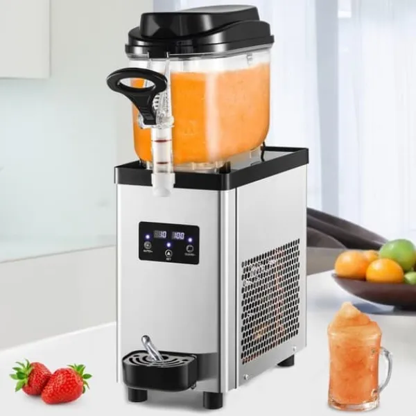 Kommersiell Slushy Maskine, 6L/1,6 Gallon, 25 kopper. Rustfrit stål Margarita Smoothie Maker til caféer, restauranter og hjemmebrug. Clearance