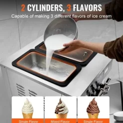 Kommersiell soft serve ismaskine 34-44 L/H kapacitet, 3 smagsvarianter, LED panel. Clearance