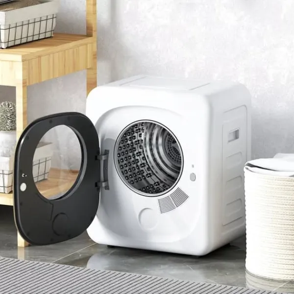 Kompakt tørretumbler 4 kg - 5 programmer, timer, touch-display - Hvid/Sort Clearance