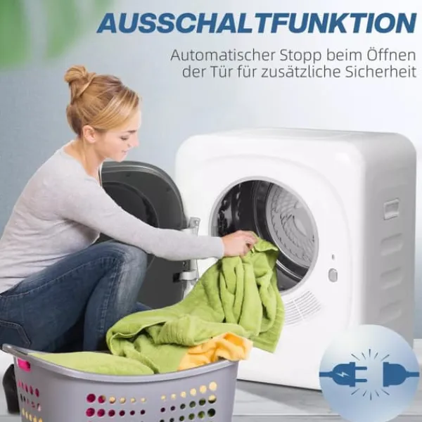 Kompakt tørretumbler 4 kg - 5 programmer, timer, touch-display - Hvid/Sort Clearance