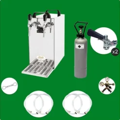 Komplet sæt - fadølsanlæg - kontakt 40 2 linjer tør køler, spil køler 50 liter/h, KEG:Typ G, KEG 2:Type D Online