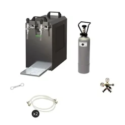 Komplet sæt - fadølsanlæg - STREAM 80 ølkasse, flowkøler 2-linet tørkøler, KEG:Type D, KEG 2:KeyKeg Online