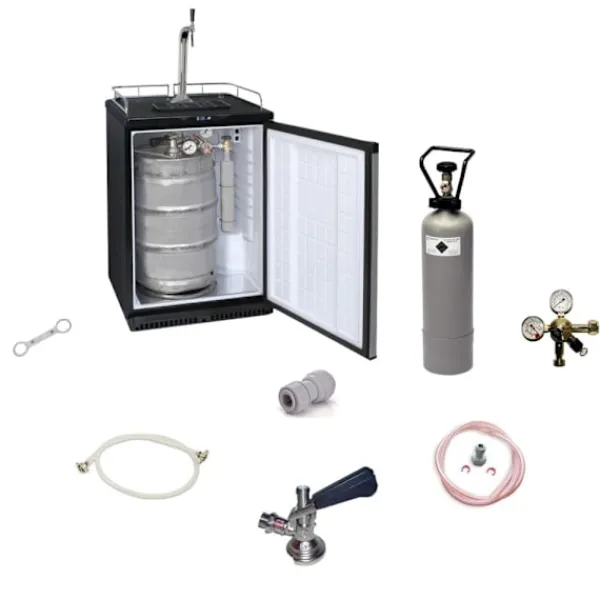 Komplet sæt - ølkøleskab op til 50L tønder (ølstang) - inkl. Elegant søjle og kompensator hane, KEG:NC adapter Best