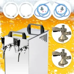 Komplet sæt fadølsanlæg kontakt 40 / K 2 linjer, 50 liter/h rustfrit stål, med membranpumpe, øl tryk, KEG:5 liters adapter, KEG 2:5 liters adapter Sale