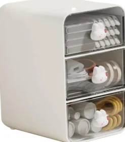 Kosmetikopbevaringsboks, skrivebordsskuffe med 3 skuffer, kraftig plastik, husholdningsemballage Outlet