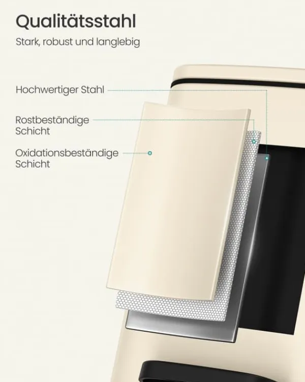 Skraldespande & Papirkurve>Kosmetikspand 6 liter sandbeige
