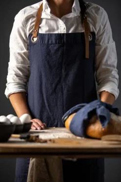 Kosta Linen Weaving Mill-forklæde, marineblå Online