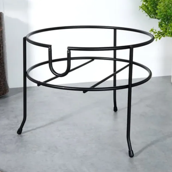 Krukkestander med hane, sort metal, 23 cm, VILDE 229072 Clearance