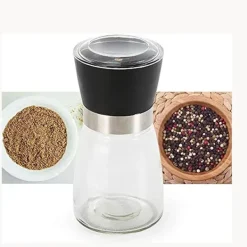 Krydderikværn sæt - Salt- og peberkværn - Manuel 6-pak - Glas - Miljøvenlig - Mørk khaki New