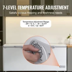 Kummefryser 19,8 cu.ft / 561 L dybfryser med 4 aftagelige kurve, energieffektiv, rummelig opbevaring Outlet