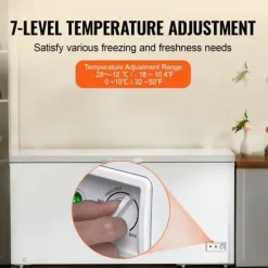 Kummefryser 17,2 ku.ft / 488 L dybfryser med 4 aftagelige kurve, stor kapacitet, energieffektiv Outlet
