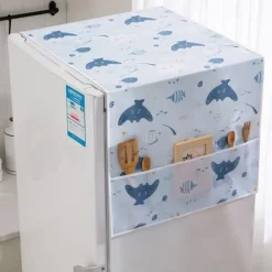 Kylskåpsdammskydd PEVA Home Vatten- och oljetätande Kylskåpsskydd Handduk för kök Happy Sea 130x55cm/51.2x21.7in Online