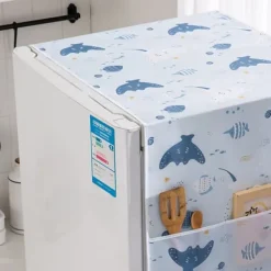 Kylskåpsdammskydd PEVA Home Vatten- och oljetätande Kylskåpsskydd Handduk för kök Happy Sea 130x55cm/51.2x21.7in Online