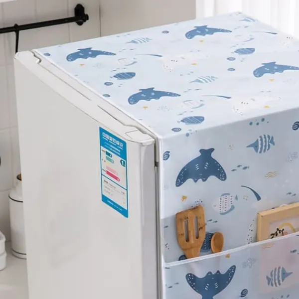Kylskåpsdammskydd PEVA Home Vatten- och oljetätande Kylskåpsskydd Handduk för kök Happy Sea 130x55cm/51.2x21.7in Online