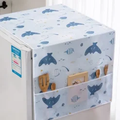 Kylskåpsdammskydd PEVA Home Vatten- och oljetätande Kylskåpsskydd Handduk för kök Happy Sea 130x55cm/51.2x21.7in Online