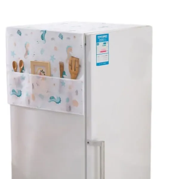Kylskåpsdammskydd PEVA Home Vatten- och oljetätande Kylskåpsskydd Handduk för kök Seahorse House 130x55cm/51.2x21.7in Outlet