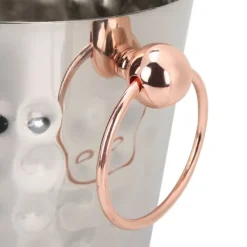 3L bærbar isspand i rustfrit stål med champagnefad og håndtag til brug i hjemmebaren
