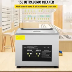 Ultralydsrenser>15L Digital Ultrasonic Rengøringsmaskine, 600W, 40KHz, Med Timer, Effektiv Rengøring
